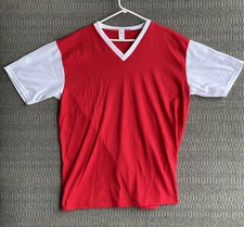 Vintage 1990's Raglan T-Shirt Red With White Sleeves Mens 2XL Made In Canada XXL
