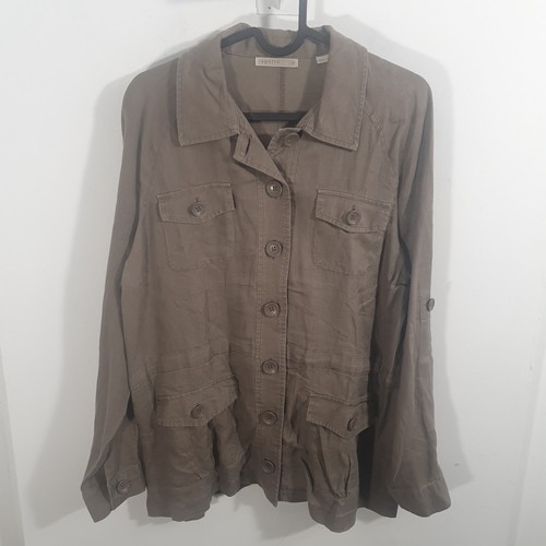 Regatta Brown Linen Casual Safari Jacket Sz 10