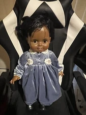 Ideal Toy Corp 1973 24" Chrissy African American Plastic Doll  Pull String- NICE