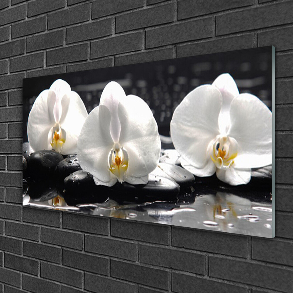 Tableau sur verre impression florale 100x50 cm Nature épurée
