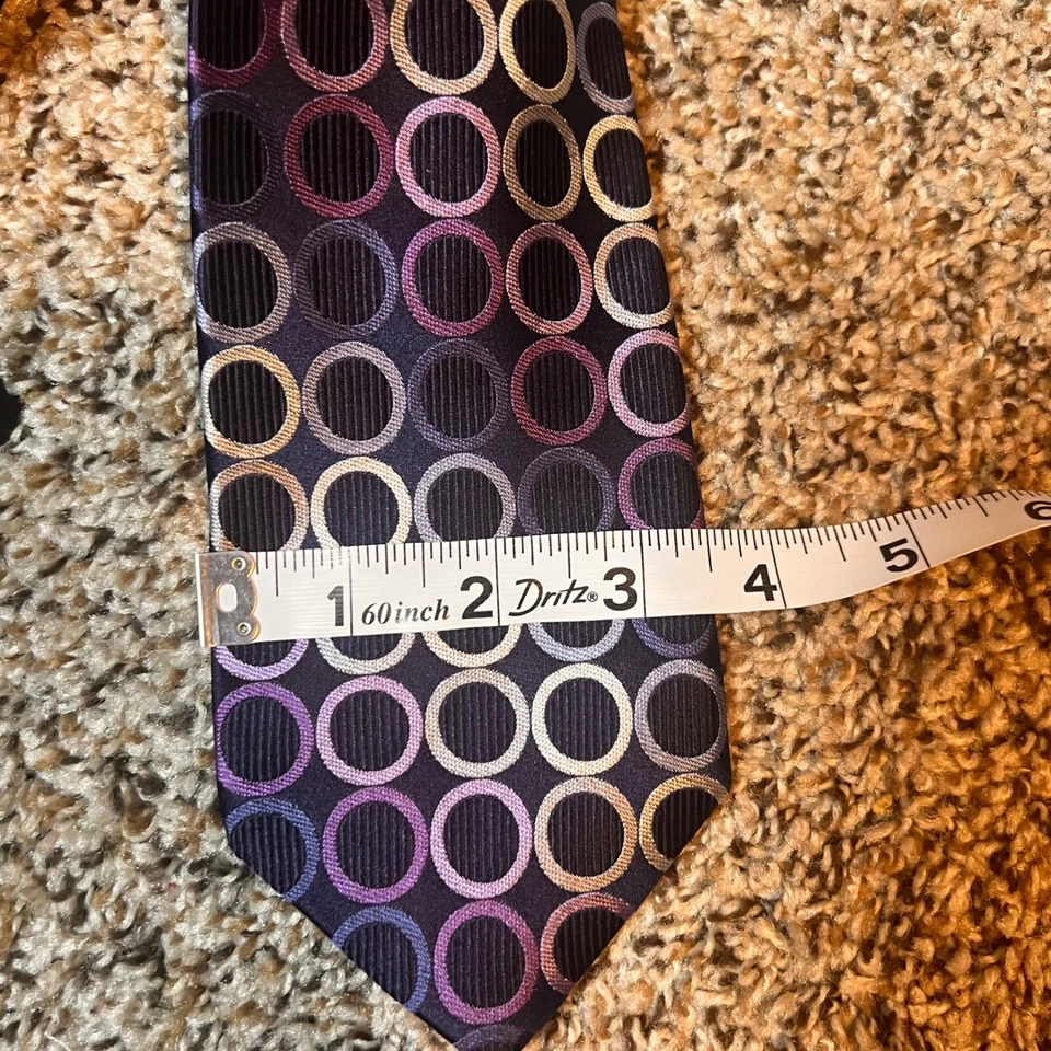 Corbata Michael Kors patrón circular - púrpura, plata, negro - corbata para hombre Foto 4 de 4