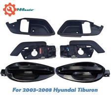 Exterior Interior Door Handle Left Right For 2003-2008 Hyundai Tiburon 2.0l 2.7l