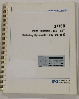 HP 3776B PCM Terminal Test Set Operating Manual w/Options P/N 3776-90003