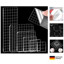 6 Stück Acrylblock, 3,1/3,8/5/7,5/10/6x16cm Acryl Stempelblock Set Acrylblock...