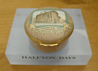 Ltd Ed Halcyon Days Financial Times hundertjähriges Jubiläum Emaille Box - 2 3/8'' (6 cm)
