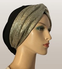 Silver Turban Snood Modest Head Covering for Women   Chemo Cap for hair loss