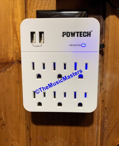 2X Surge Protector 6 Outlet Power Splitter Electrical Outlet Adapter 2 USB Ports - Picture 5 of 8