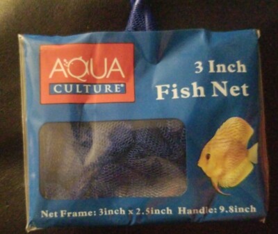 Aqua Culture 3 Inch 2.5 Inch Fish Net For Salt Fresh Aquariums 9.8" Handle | eBay Aqua Culture 3 Inch 2.5 Inch Fish Net For Salt Fresh Aquariums 9.8" Handle | eBay