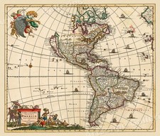 1680 New and Accurate Map of America Historic Vintage Style Wall Map - 24x28