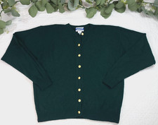 VTG Pendleton Womens Green Wool Button Up Cardigan Sweater Size L