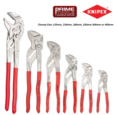 Knipex Lock Button Schraubenschlüssel Wasserpumpenzange, PVC-Griffe, Größen 100mm-400mm