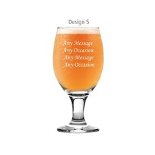 Personalised engraved stemmed Beer Glass, Lager Glass, Birthday gifts Any Age