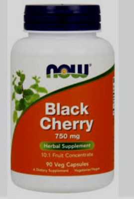 NOW FOODS Black Cherry 750 mg. Herbal supplements 10:1 fruit concentrate 90 V.Cp
