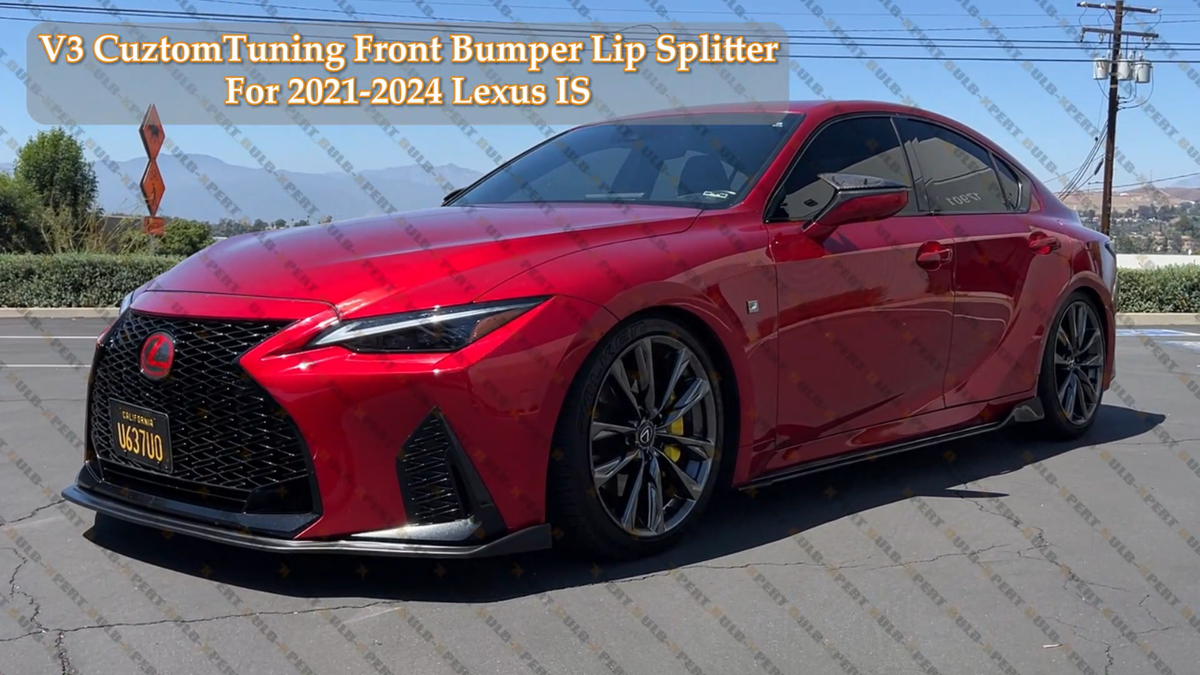 For 2021-25 Lexus IS300 IS350 V3 CTM Design Matt Black Front Bumper Lip  Splitter