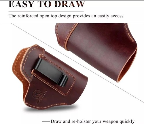 IWB Leather Holster For SCCY CPX-1 CPX-2 CPX 1 RD CPX 2 RD CPX 3.1" 9 mm .40- RH - Picture 5 of 13