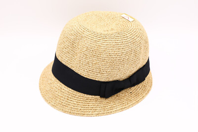 Chic Ribboned Straw Hat with Black Band | eBay display picture 2