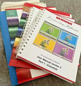 lot 5 Bernina of America MACHINE EMBROIDERY manuals workshop handout software+