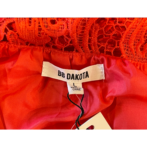 NWT Nordstrom BB Dakota Coral Orange Red Sleeveless Mini Lace Crochet Dress - Picture 11 of 24
