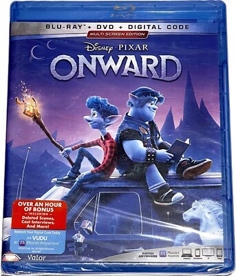 Onward (Blu-ray +DVD/Digital) animated fantasy by Disney Pixar Studio, 2020, NEW
