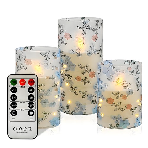 3Pack Christmas Flameless Candles Flickering Electric Candles LED Pillar Candles - Picture 18 of 44