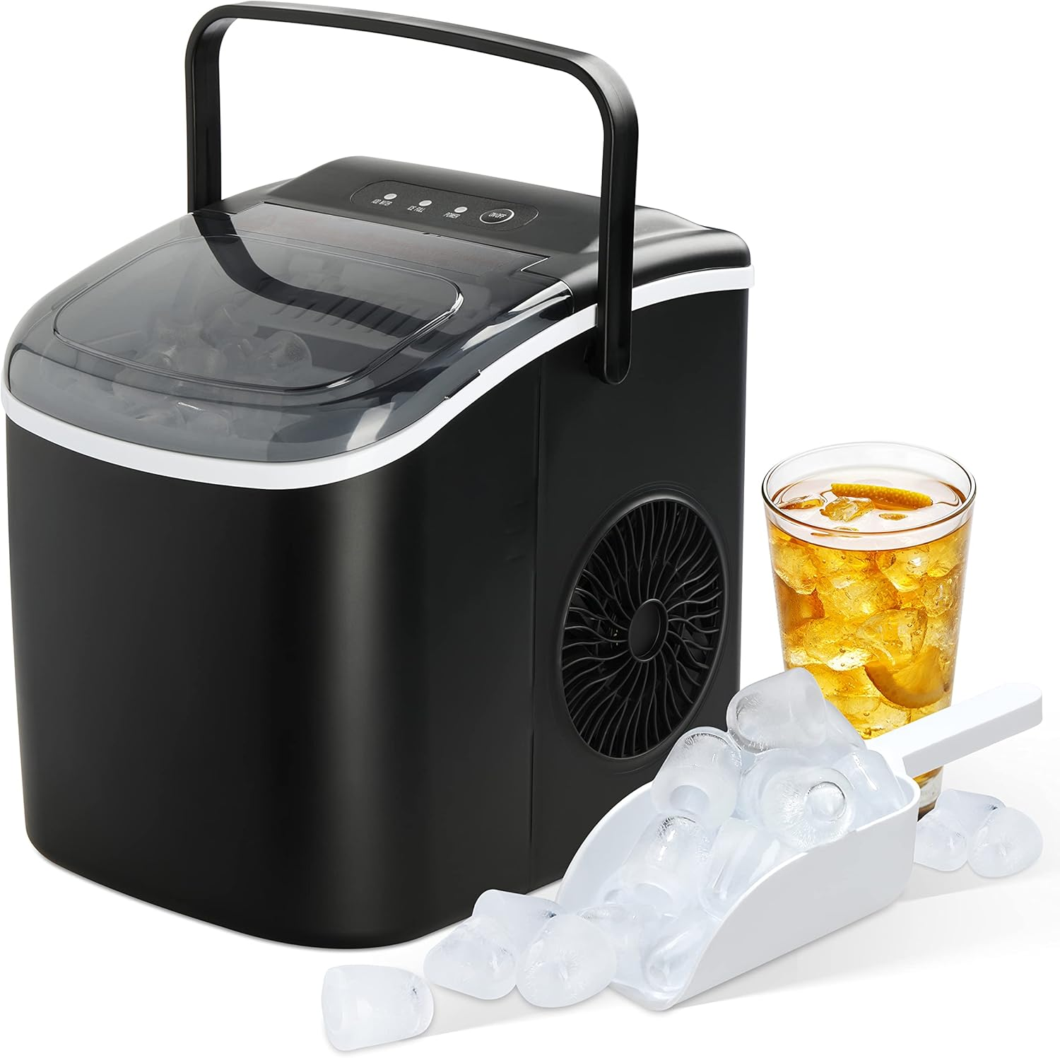 Portable Ice Maker for Countertop, 6 Mins 9 Ice Cubes, 26Lbs Ice/24H, Self-Clean-image