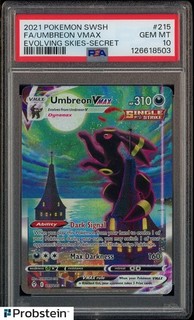 2021 Pokemon SWSH Evolving Skies Secret #215 FA Umbreon VMAX PSA 10 GEM MINT