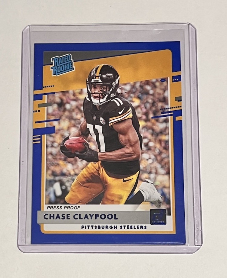 2020 Panini Donruss #327 Chase Claypool Press Proof Blue Rated Rookie - Steelers
