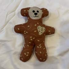 Brown  Beige Fabric Teddy Bear Stuffed Animal Plush Toy, Black Eyes