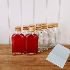Mini Glasflaschen zum Befüllen 100ml mit Deckel - Schnapsflaschen