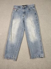 VTG Southpole Jeans Boys 8 Blue Denim Baggy Faded Distressed Skater Hip Hop Y2K