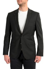 Hugo Boss Men's "C-Huge1S" Black 100 Wool Two Button Blazer US 40R IT 50R