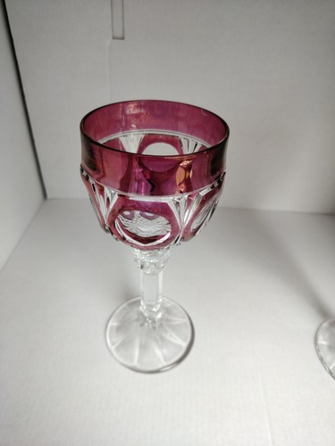 2 Ersatz Weinkelch Glas Napoleon Rubinrot Schliff Klar Kristall Cordial 7" - Bild 11 von 13
