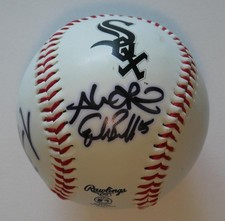 Alex Rios Gordon Beckham Juan Pierre Signed Rawlings Baseball 2010 2011 Team
