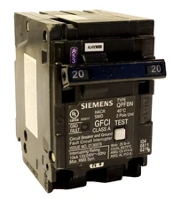 SIEMENS Q220GFN 2 Pole 20 AMP Type QPFBN GFCI Ground Fault Circuit Breaker PLUG