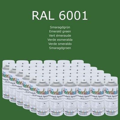 36 x Dekolack Spraydose 400 ml RAL 6001 Smaragdgrün Emerald green Vert émeraude 