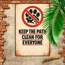 Caution Clean Up After Your Dog Metal Tin Sign 8x12 Danger Warning