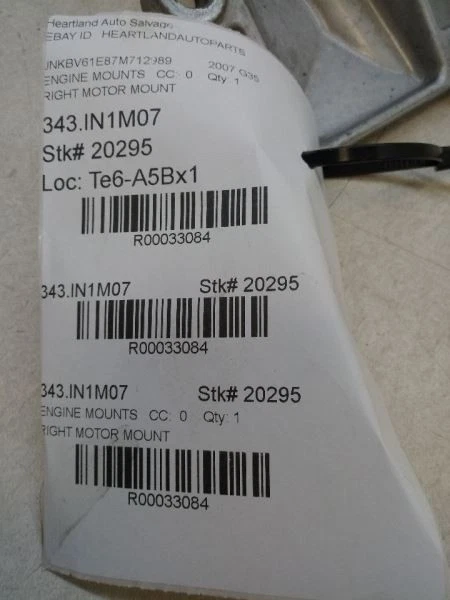 Infiniti G35 2007 pasajero derecho montaje motor fabricante original usado probado  Foto 3 de 3