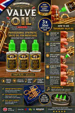 Professional Valve Oil Synthetic Trumpet Oil For Musical 3 X Bottles /FREDRICKS
