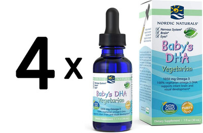 4 x Nordic Naturals Baby's DHA Vegetarian, 835mg - 30 ml. (541,62 EUR/L)
