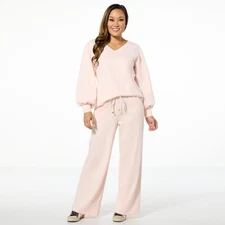 G by GIULIANA Petite So Soft French Terry 2-piece Sets Blush Pink XL New