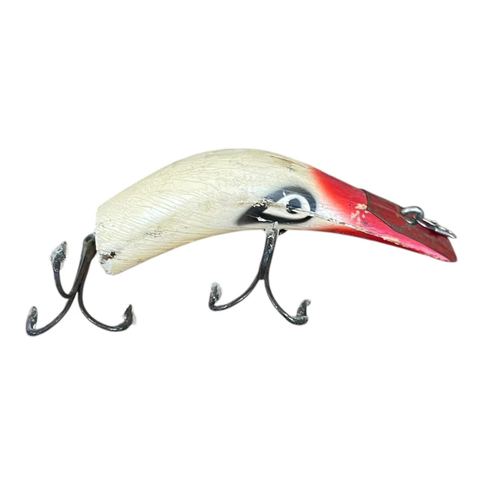 Kautzky Lazy Ike 4 Vintage Crankbait Lure Red White Wood Rare Collector Tackle - Image 4 of 4