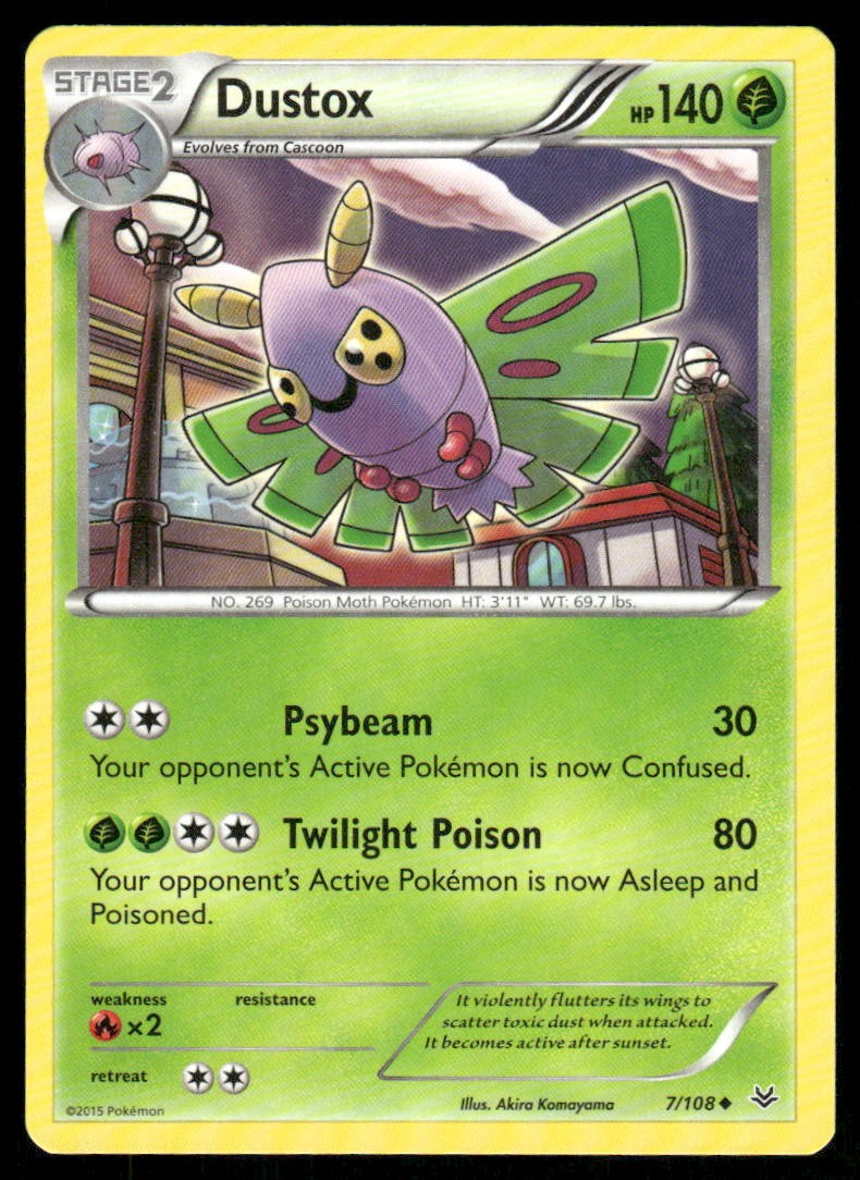 2015 Pokemon Dustox Uncommon Roaring Skies 7/108 LP