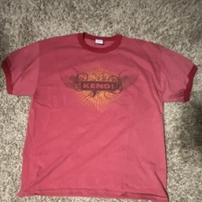 Mens XL Red Cotton Crew Neck Short Sleeve KEN...