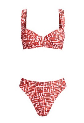 New With Tags Cupshe Bikini Set JJD  When In Rome Corral  White Size Small