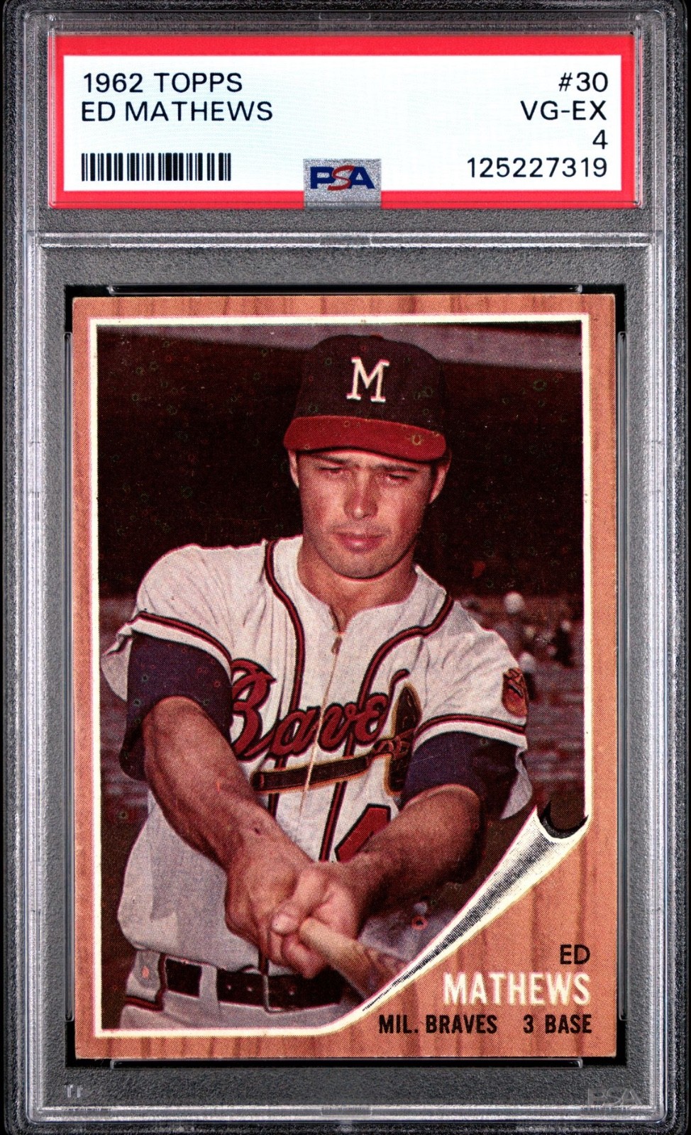 1962 Topps Ed Mathews 30 PSA VG-EX 4
