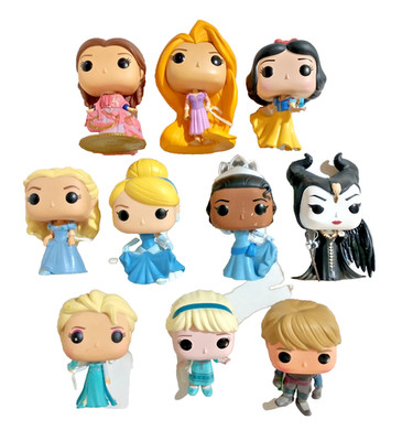 Disney PRINCESS Funko Pop LOT of 10  Cinderella Belle Tiana Rapunzel Frozen Elsa