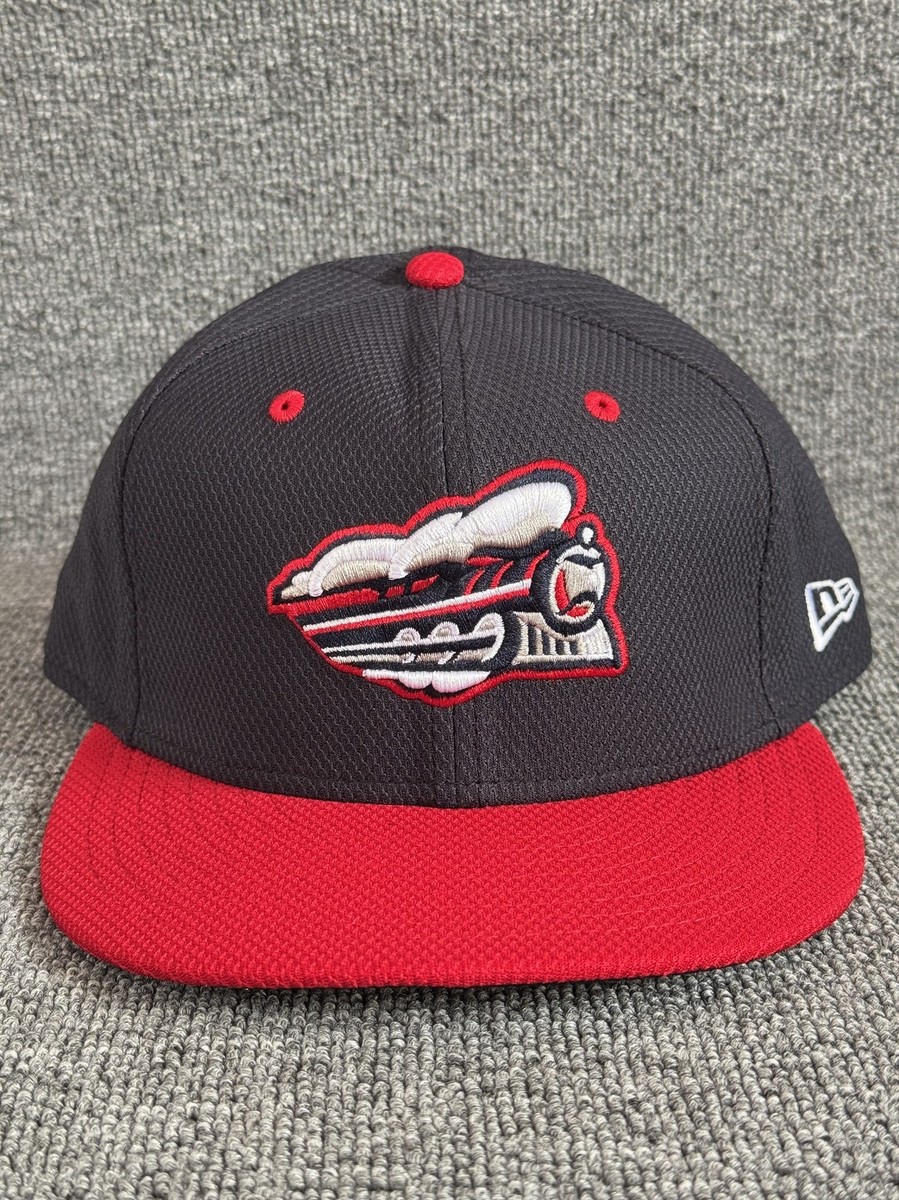 New Era 59FIFTY Fitted Hat Cap Black Red Locomotive Train Logo Size 7 1/2