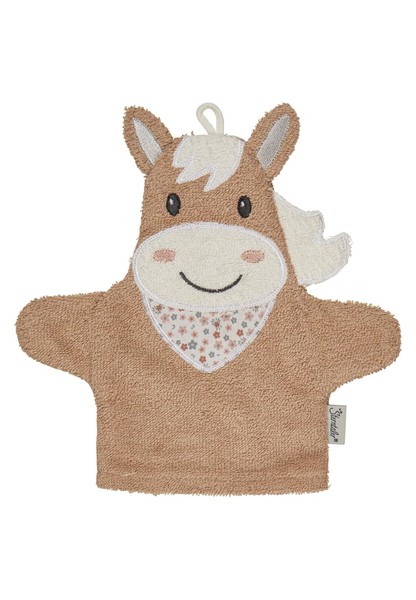 Sterntaler Baby Waschhandschuh Pferd Sunny Frottee Baumwolle Lichtbeige-image