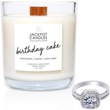 Surprise Jewelry Candle Rings Size 5 Soy Candle with Wooden Wick USA Made 15 Oz