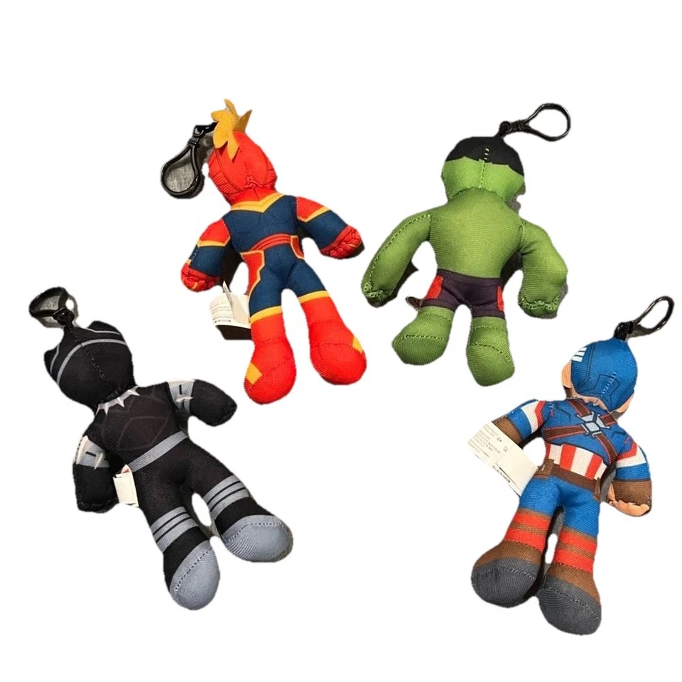 Juego de figuras de acción Marvel clip en peluche Hulk Capt. Marvel America Black Panther Foto 2 de 4